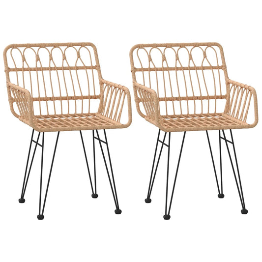 Garden Chairs 2 pcs with Armrest 56x64x80 cm PE Rattan Garden Chairs 2 pcs with Armrest 56x64x80 cm PE Rattan