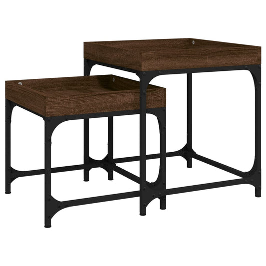 Side Tables 2 pcs Brown Oak Engineered Wood Side Tables 2 pcs Brown Oak Engineered Wood