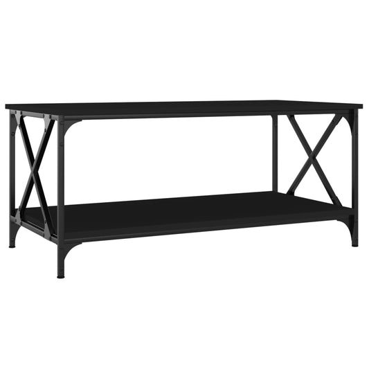 Coffee Table Black 100x50x45 cm Engineered Wood and Iron Coffee Table Black 100x50x45 cm Engineered Wood and Iron