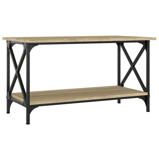 Coffee Table Sonoma Oak 80x45x45 cm Engineered Wood and Iron Coffee Table Sonoma Oak 80x45x45 cm Engineered Wood and Iron
