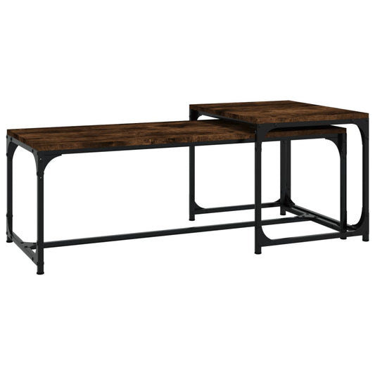 Coffee Tables 2 pcs Smoked Oak Engineered Wood Coffee Tables 2 pcs Smoked Oak Engineered Wood