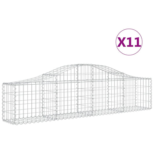 Arched Gabion Baskets 11 pcs 200x30x40/60 cm Galvanised Iron Arched Gabion Baskets 11 pcs 200x30x40/60 cm Galvanised Iron
