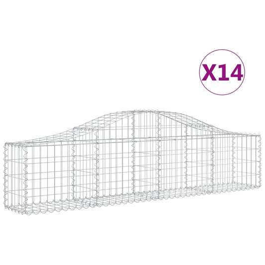 Arched Gabion Baskets 14 pcs 200x30x40/60 cm Galvanised Iron Arched Gabion Baskets 14 pcs 200x30x40/60 cm Galvanised Iron