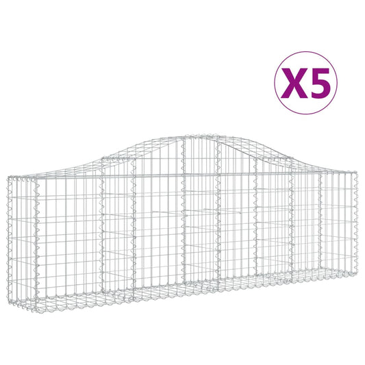 Arched Gabion Baskets 5 pcs 200x30x60/80 cm Galvanised Iron Arched Gabion Baskets 5 pcs 200x30x60/80 cm Galvanised Iron