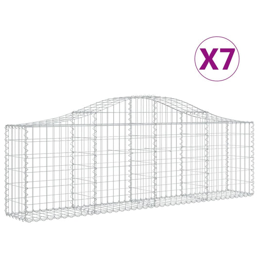 Arched Gabion Baskets 7 pcs 200x30x60/80 cm Galvanised Iron Arched Gabion Baskets 7 pcs 200x30x60/80 cm Galvanised Iron