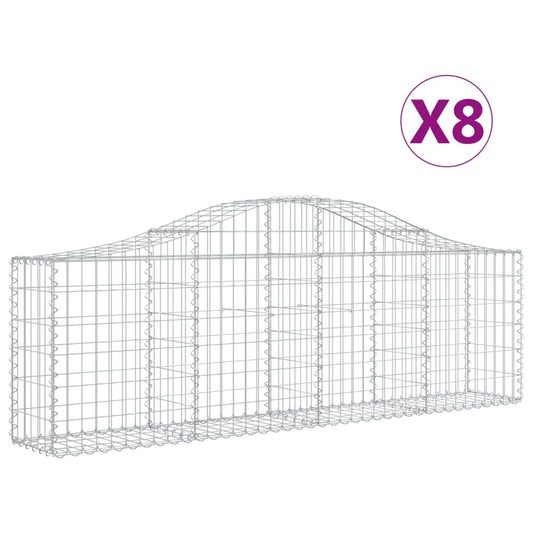 Arched Gabion Baskets 8 pcs 200x30x60/80 cm Galvanised Iron Arched Gabion Baskets 8 pcs 200x30x60/80 cm Galvanised Iron