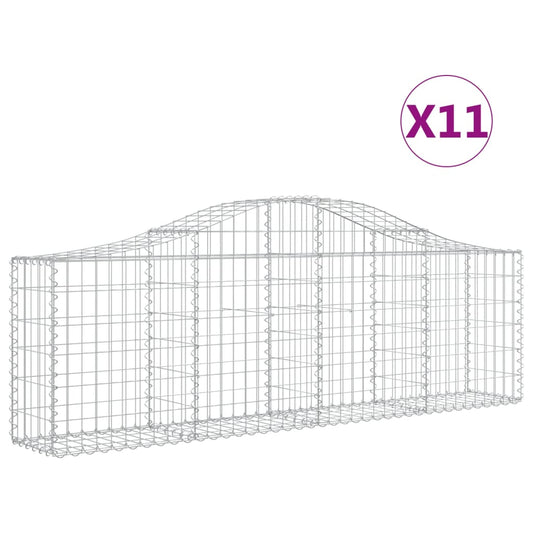 Arched Gabion Baskets 11 pcs 200x30x60/80 cm Galvanised Iron Arched Gabion Baskets 11 pcs 200x30x60/80 cm Galvanised Iron