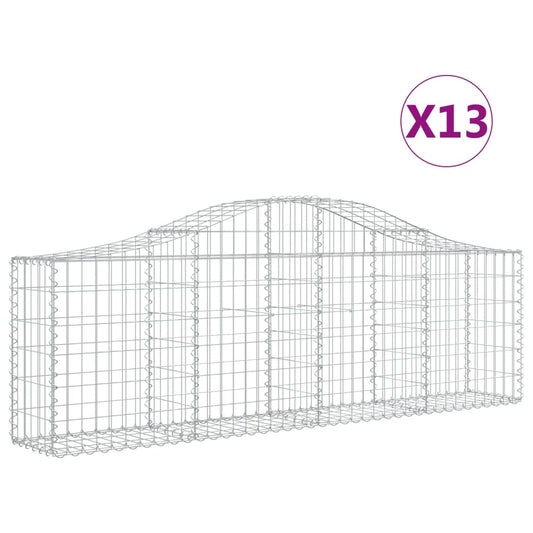 Arched Gabion Baskets 13 pcs 200x30x60/80 cm Galvanised Iron Arched Gabion Baskets 13 pcs 200x30x60/80 cm Galvanised Iron