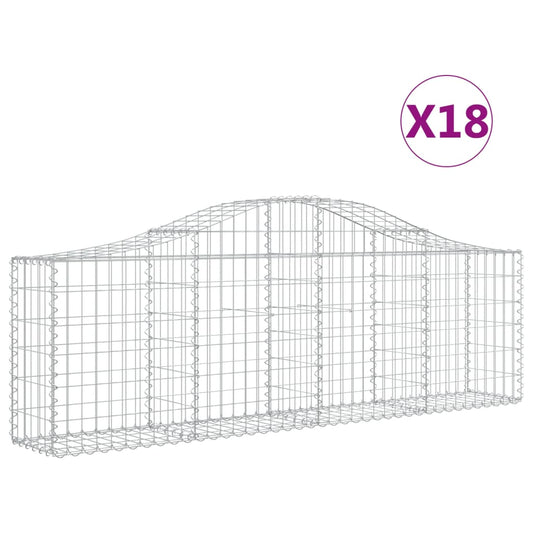 Arched Gabion Baskets 18 pcs 200x30x60/80 cm Galvanised Iron Arched Gabion Baskets 18 pcs 200x30x60/80 cm Galvanised Iron