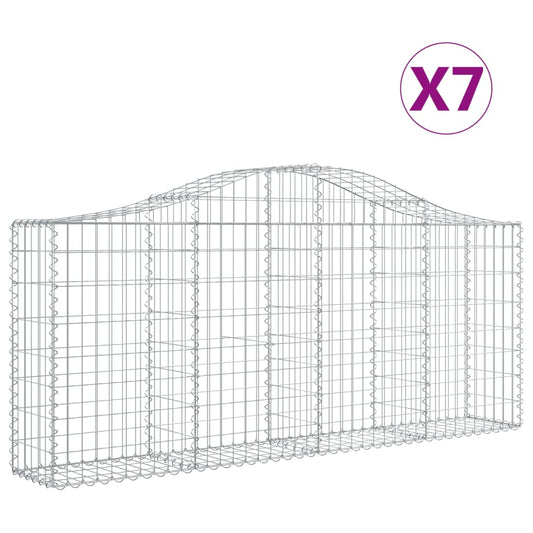 Arched Gabion Baskets 7 pcs 200x30x80/100 cm Galvanised Iron Arched Gabion Baskets 7 pcs 200x30x80/100 cm Galvanised Iron