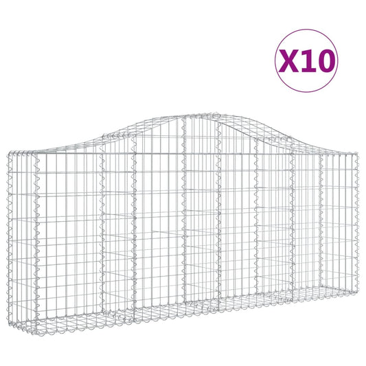 Arched Gabion Baskets 10 pcs 200x30x80/100 cm Galvanised Iron Arched Gabion Baskets 10 pcs 200x30x80/100 cm Galvanised Iron