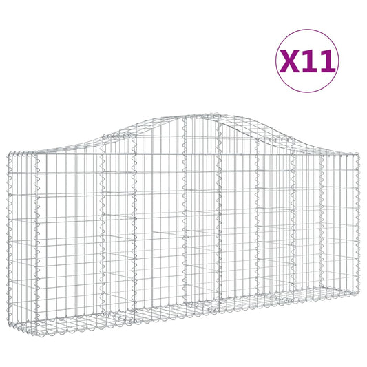 Arched Gabion Baskets 11 pcs 200x30x80/100 cm Galvanised Iron Arched Gabion Baskets 11 pcs 200x30x80/100 cm Galvanised Iron