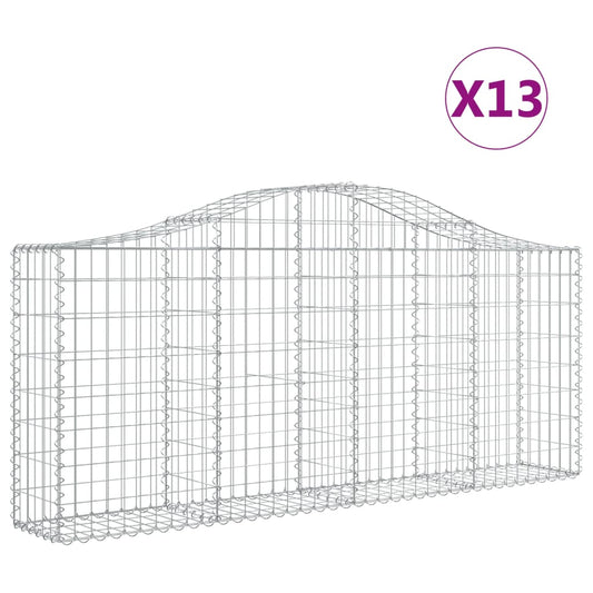 Arched Gabion Baskets 13 pcs 200x30x80/100 cm Galvanised Iron Arched Gabion Baskets 13 pcs 200x30x80/100 cm Galvanised Iron