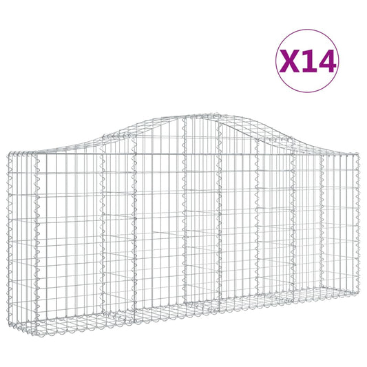 Arched Gabion Baskets 14 pcs 200x30x80/100 cm Galvanised Iron Arched Gabion Baskets 14 pcs 200x30x80/100 cm Galvanised Iron
