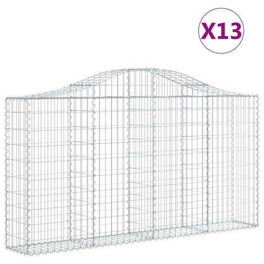 Arched Gabion Baskets 13 pcs 200x30x100/120 cm Galvanised Iron Arched Gabion Baskets 13 pcs 200x30x100/120 cm Galvanised Iron