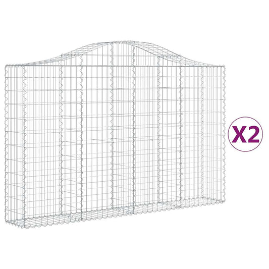 Arched Gabion Baskets 2 pcs 200x30x120/140 cm Galvanised Iron Arched Gabion Baskets 2 pcs 200x30x120/140 cm Galvanised Iron