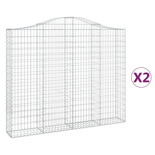 Arched Gabion Baskets 2 pcs 200x30x160/180 cm Galvanised Iron Arched Gabion Baskets 2 pcs 200x30x160/180 cm Galvanised Iron