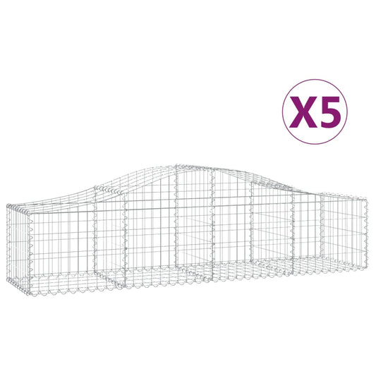 Arched Gabion Baskets 5 pcs 200x50x40/60 cm Galvanised Iron Arched Gabion Baskets 5 pcs 200x50x40/60 cm Galvanised Iron