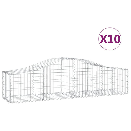 Arched Gabion Baskets 10 pcs 200x50x40/60 cm Galvanised Iron Arched Gabion Baskets 10 pcs 200x50x40/60 cm Galvanised Iron
