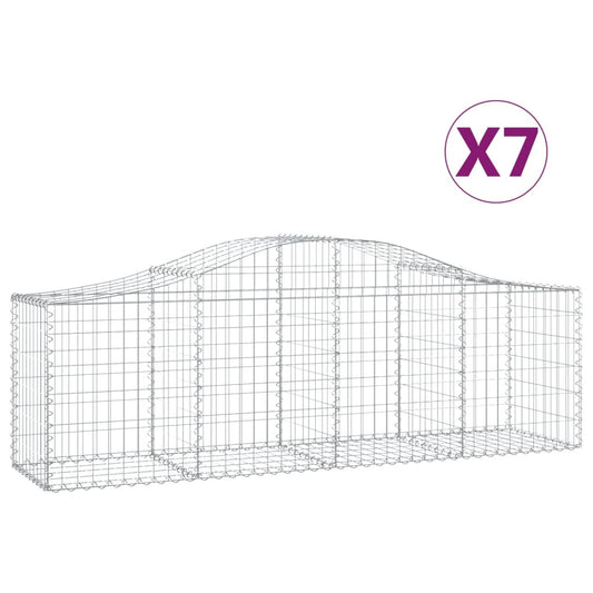 Arched Gabion Baskets 7 pcs 200x50x60/80 cm Galvanised Iron Arched Gabion Baskets 7 pcs 200x50x60/80 cm Galvanised Iron