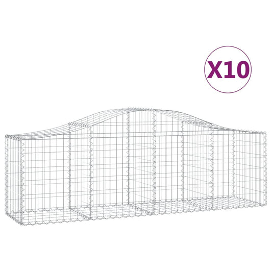 Arched Gabion Baskets 10 pcs 200x50x60/80 cm Galvanised Iron Arched Gabion Baskets 10 pcs 200x50x60/80 cm Galvanised Iron