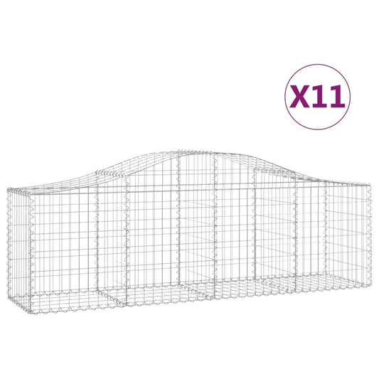 Arched Gabion Baskets 11 pcs 200x50x60/80 cm Galvanised Iron Arched Gabion Baskets 11 pcs 200x50x60/80 cm Galvanised Iron