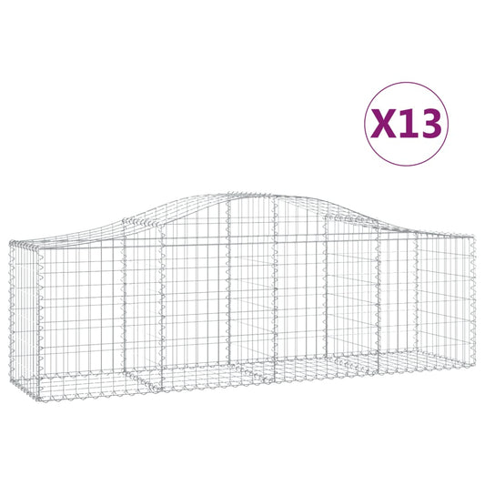 Arched Gabion Baskets 13 pcs 200x50x60/80 cm Galvanised Iron Arched Gabion Baskets 13 pcs 200x50x60/80 cm Galvanised Iron