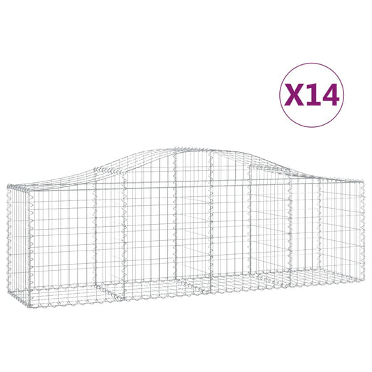 Arched Gabion Baskets 14 pcs 200x50x60/80 cm Galvanised Iron Arched Gabion Baskets 14 pcs 200x50x60/80 cm Galvanised Iron