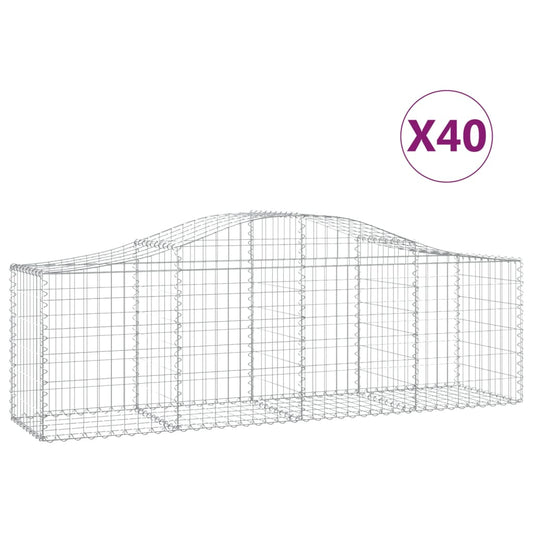 Arched Gabion Baskets 40 pcs 200x50x60/80 cm Galvanised Iron Arched Gabion Baskets 40 pcs 200x50x60/80 cm Galvanised Iron