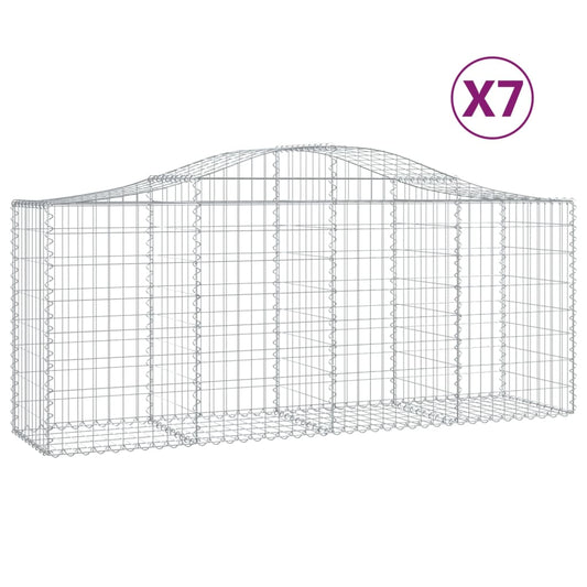 Arched Gabion Baskets 7 pcs 200x50x80/100 cm Galvanised Iron Arched Gabion Baskets 7 pcs 200x50x80/100 cm Galvanised Iron