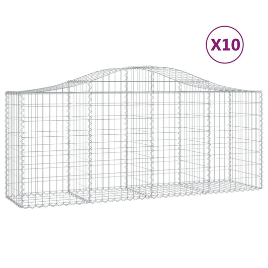Arched Gabion Baskets 10 pcs 200x50x80/100 cm Galvanised Iron Arched Gabion Baskets 10 pcs 200x50x80/100 cm Galvanised Iron