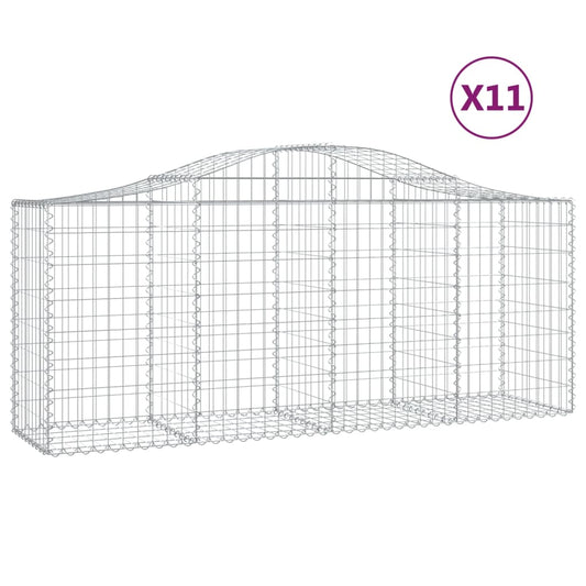 Arched Gabion Baskets 11 pcs 200x50x80/100 cm Galvanised Iron Arched Gabion Baskets 11 pcs 200x50x80/100 cm Galvanised Iron