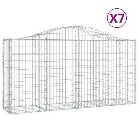 Arched Gabion Baskets 7 pcs 200x50x100/120 cm Galvanised Iron Arched Gabion Baskets 7 pcs 200x50x100/120 cm Galvanised Iron