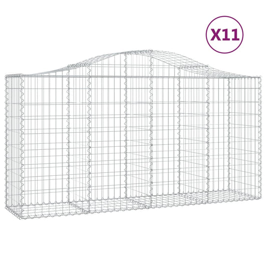 Arched Gabion Baskets 11 pcs 200x50x100/120 cm Galvanised Iron Arched Gabion Baskets 11 pcs 200x50x100/120 cm Galvanised Iron