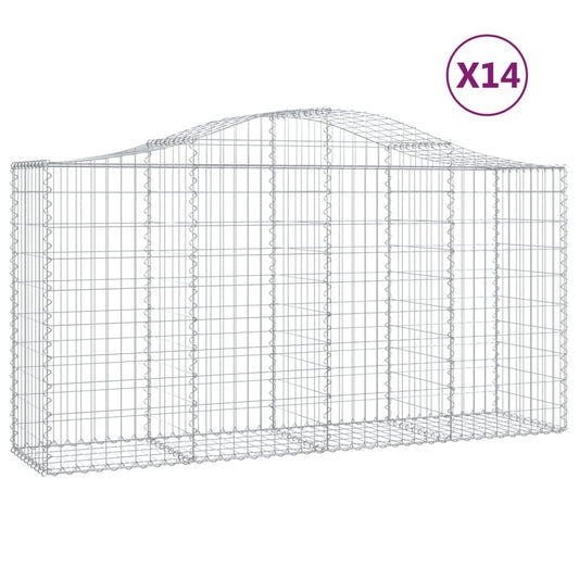 Arched Gabion Baskets 14 pcs 200x50x100/120 cm Galvanised Iron Arched Gabion Baskets 14 pcs 200x50x100/120 cm Galvanised Iron