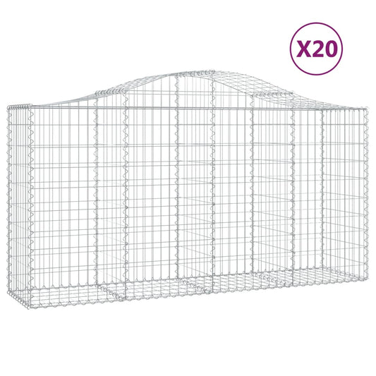 Arched Gabion Baskets 20 pcs 200x50x100/120 cm Galvanised Iron Arched Gabion Baskets 20 pcs 200x50x100/120 cm Galvanised Iron