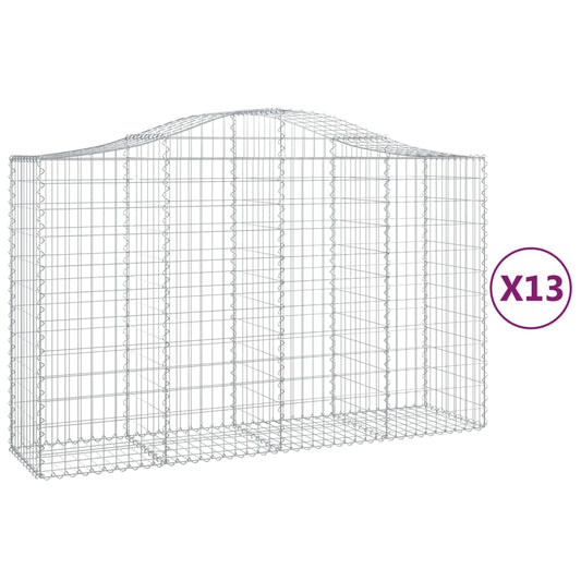 Arched Gabion Baskets 13 pcs 200x50x120/140 cm Galvanised Iron Arched Gabion Baskets 13 pcs 200x50x120/140 cm Galvanised Iron
