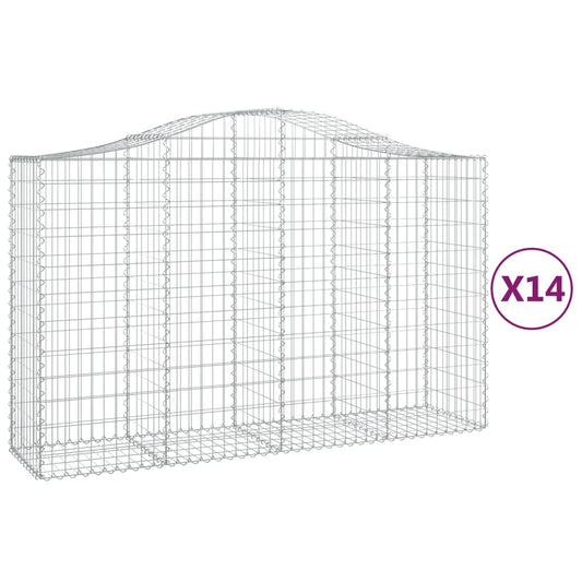 Arched Gabion Baskets 14 pcs 200x50x120/140 cm Galvanised Iron Arched Gabion Baskets 14 pcs 200x50x120/140 cm Galvanised Iron