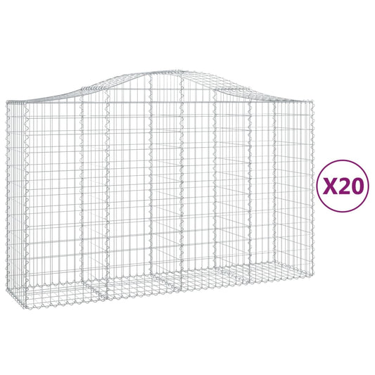 Arched Gabion Baskets 20 pcs 200x50x120/140 cm Galvanised Iron Arched Gabion Baskets 20 pcs 200x50x120/140 cm Galvanised Iron