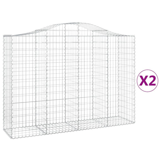 Arched Gabion Baskets 2 pcs 200x50x140/160 cm Galvanised Iron Arched Gabion Baskets 2 pcs 200x50x140/160 cm Galvanised Iron