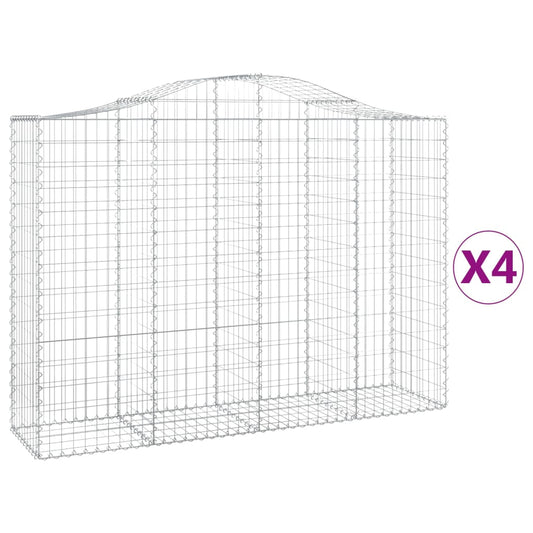 Arched Gabion Baskets 4 pcs 200x50x140/160 cm Galvanised Iron Arched Gabion Baskets 4 pcs 200x50x140/160 cm Galvanised Iron