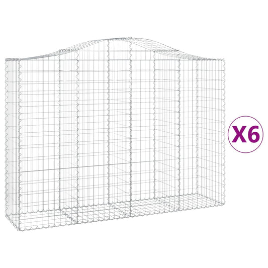 Arched Gabion Baskets 6 pcs 200x50x140/160 cm Galvanised Iron Arched Gabion Baskets 6 pcs 200x50x140/160 cm Galvanised Iron