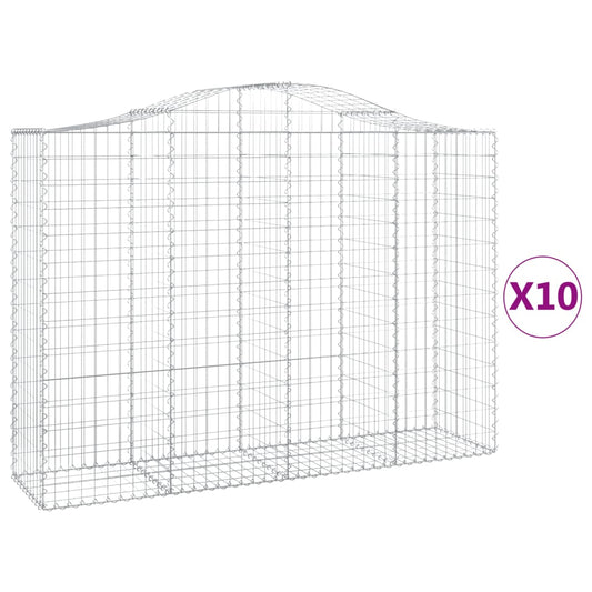 Arched Gabion Baskets 10 pcs 200x50x140/160 cm Galvanised Iron Arched Gabion Baskets 10 pcs 200x50x140/160 cm Galvanised Iron