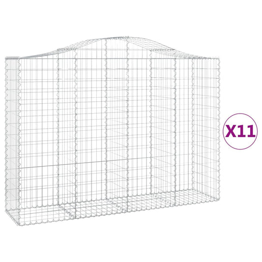 Arched Gabion Baskets 11 pcs 200x50x140/160 cm Galvanised Iron Arched Gabion Baskets 11 pcs 200x50x140/160 cm Galvanised Iron