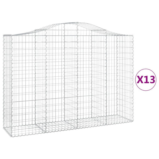 Arched Gabion Baskets 13 pcs 200x50x140/160 cm Galvanised Iron Arched Gabion Baskets 13 pcs 200x50x140/160 cm Galvanised Iron