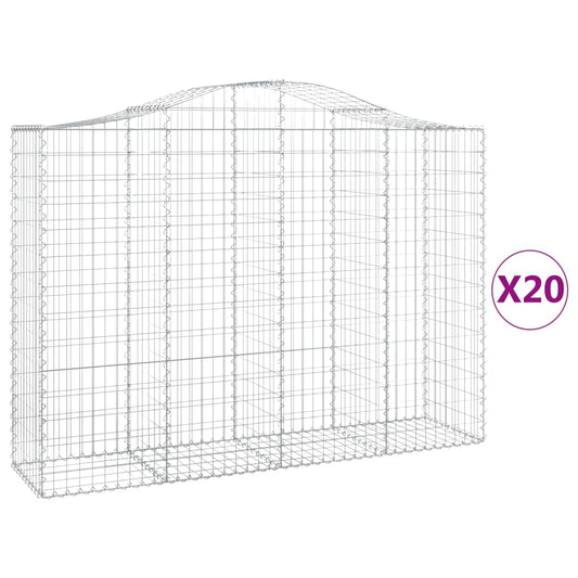Arched Gabion Baskets 20 pcs 200x50x140/160 cm Galvanised Iron Arched Gabion Baskets 20 pcs 200x50x140/160 cm Galvanised Iron