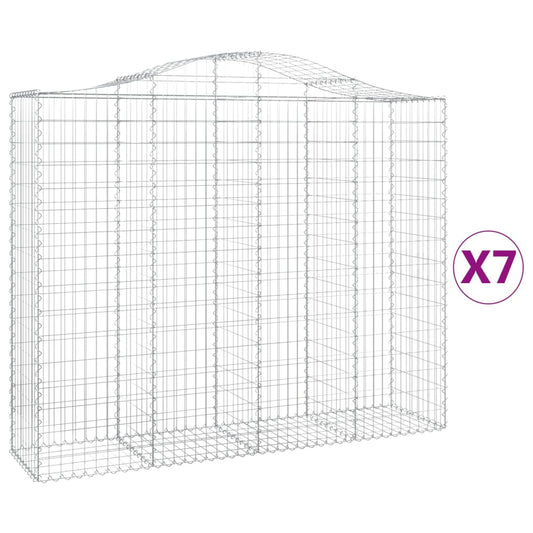 Arched Gabion Baskets 7 pcs 200x50x160/180 cm Galvanised Iron Arched Gabion Baskets 7 pcs 200x50x160/180 cm Galvanised Iron