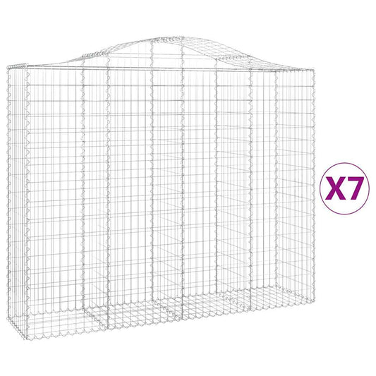 Arched Gabion Baskets 7 pcs 200x50x160/180 cm Galvanised Iron Arched Gabion Baskets 7 pcs 200x50x160/180 cm Galvanised Iron