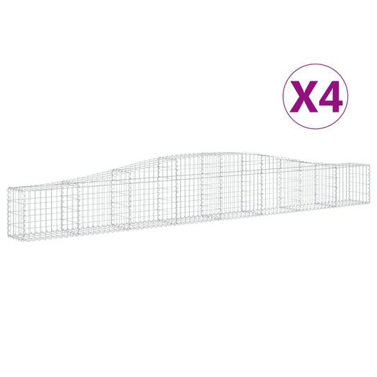 Arched Gabion Baskets 4 pcs 400x30x40/60 cm Galvanised Iron Arched Gabion Baskets 4 pcs 400x30x40/60 cm Galvanised Iron