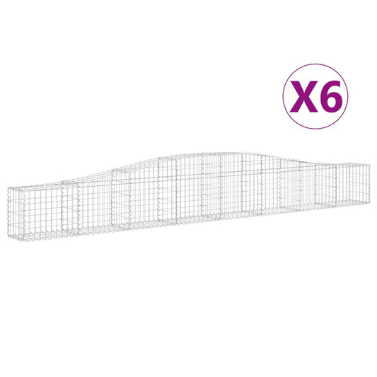 Arched Gabion Baskets 6 pcs 400x30x40/60 cm Galvanised Iron Arched Gabion Baskets 6 pcs 400x30x40/60 cm Galvanised Iron